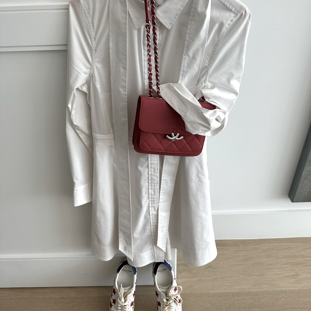 Banana Republic White Shirtdress with Point Collar